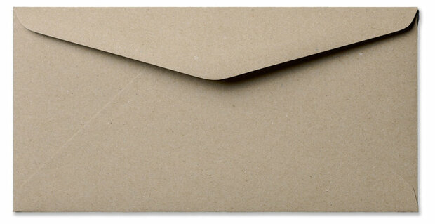 Envelop 11 x 22 cm Kraft natuurgrijs