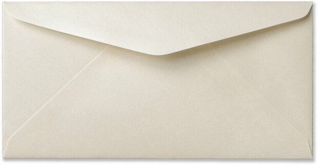 Envelop 11 x 22 cm Metallic Cream