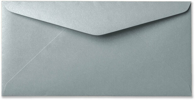 Envelop 11 x 22 cm Metallic Silver Pearl
