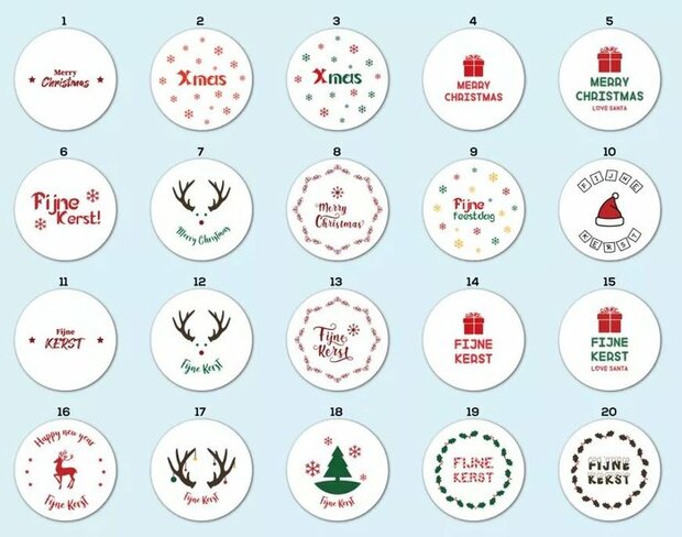 Sluitzegel Kerst 48 stuks