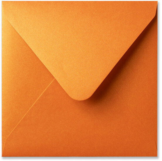 Envelop 16 x 16 cm Metallic Orange Glow